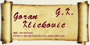 Goran Kličković vizit kartica